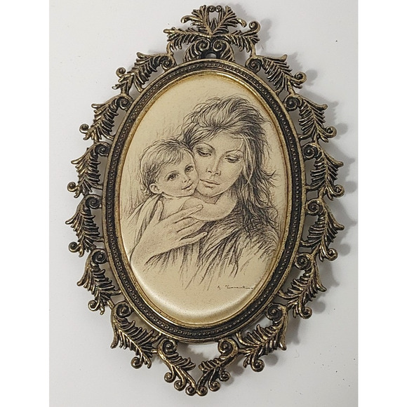 Giuseppe Tarantino "La Maternita" Milano 1976, Set Of 2 Prints Satin Framed Rare - Picture 7 of 8